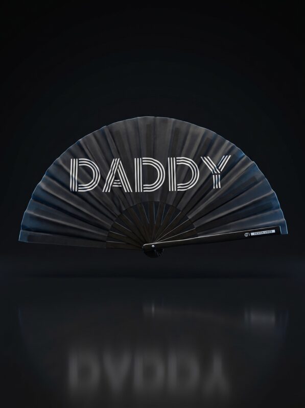 Festival Fan "DADDY" i sort - Rave & Pride accessoire