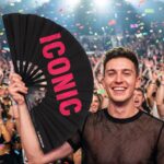 ICONIC” festival fan i sort/pink – Rave statement – Visning 4
