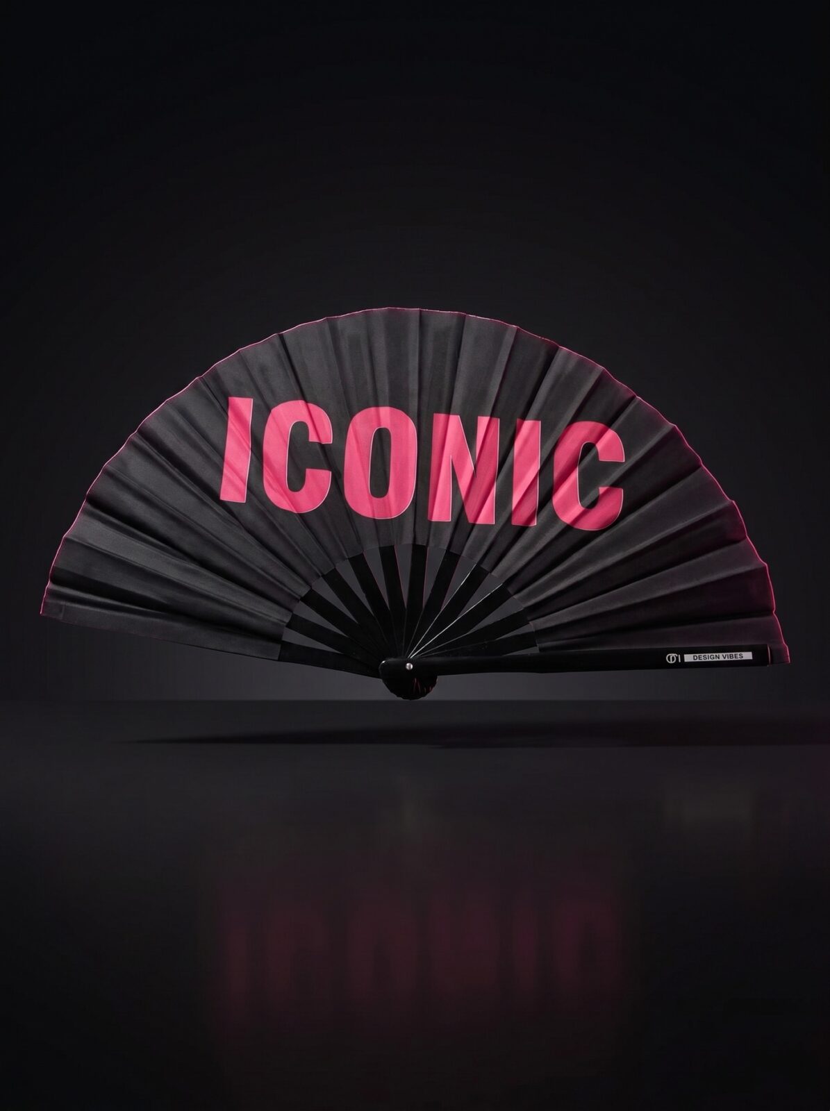 ICONIC” festival fan i sort/pink – Rave statement
