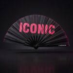 ICONIC” festival fan i sort/pink – Rave statement – Visning 1