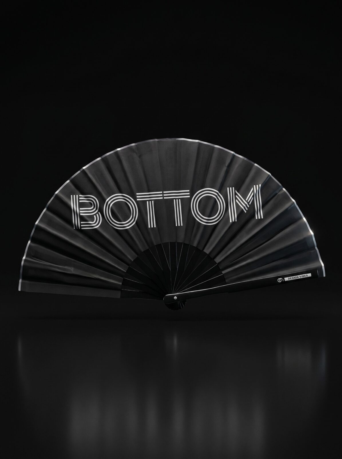 Festival Fan “BOTTOM” i sort – CSD & Rave accessoire