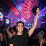Festival Fan “Queen” pink-lilla galakse glimmer – Rave & CSD – Visning 2