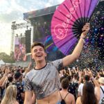 Festival Fan “Queen” pink-lilla galakse glimmer – Rave & CSD – Visning 4