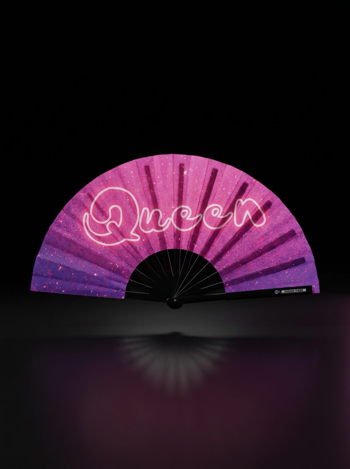 Festival Fan “Queen” pink-lilla galakse glimmer – Rave & CSD