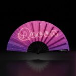 Festival Fan “Queen” pink-lilla galakse glimmer – Rave & CSD – Visning 1