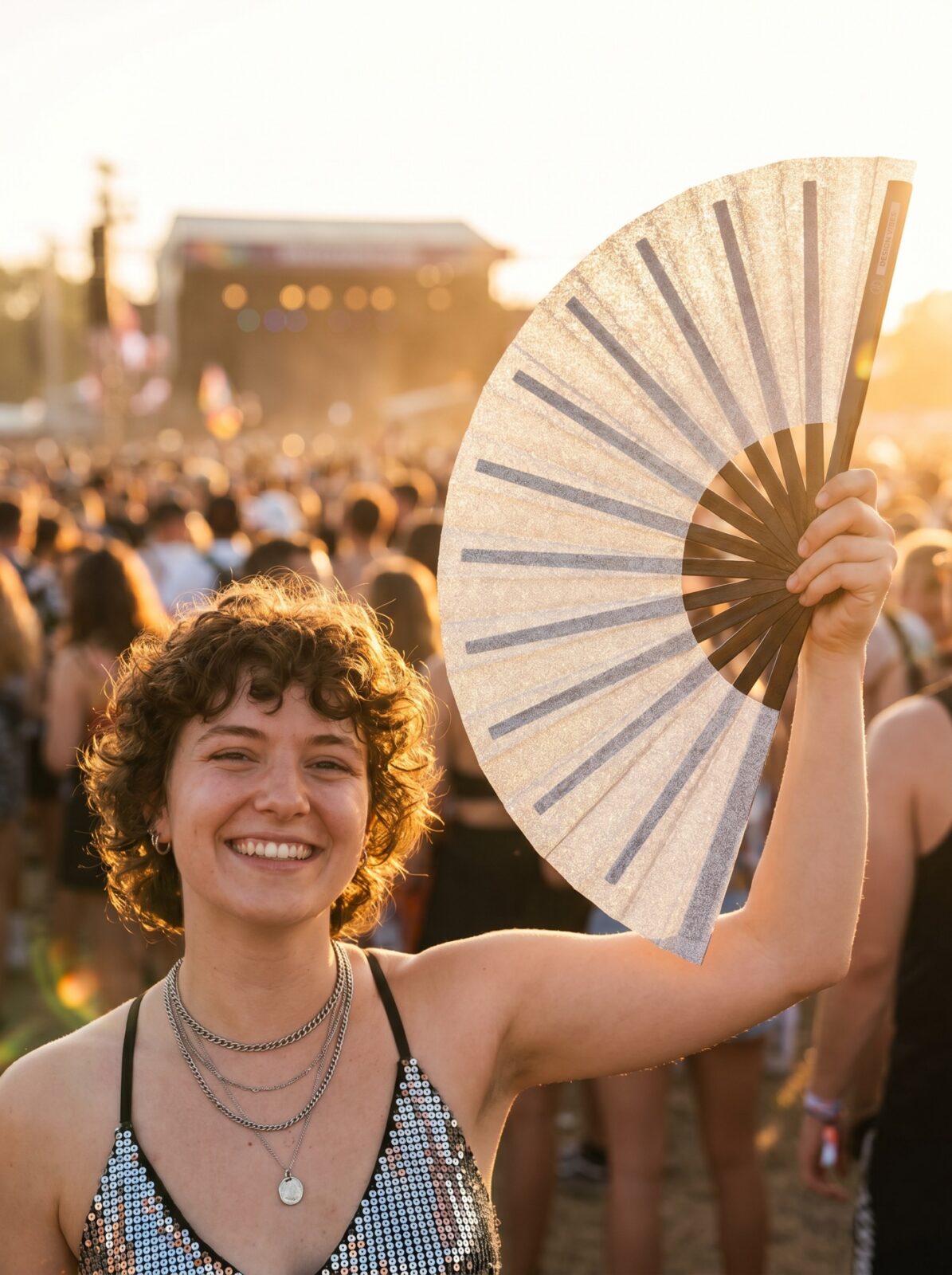 Festivalvifte sølvglimmer – funklende rave- & pride-tilbehør – Visning 3