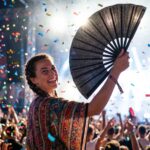 Festivalvifte sort glimmer – elegant rave- & pride-tilbehør – Visning 4