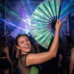 Festival Fan holografisk grøn – iriserende accessoire til rave – Visning 2