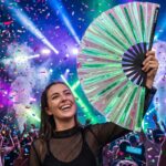 Festival Fan holografisk grøn – iriserende accessoire til rave – Visning 4