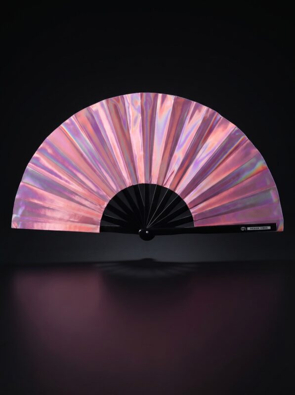 Festival Fan holografisk pink - iriserende Pride accessoire