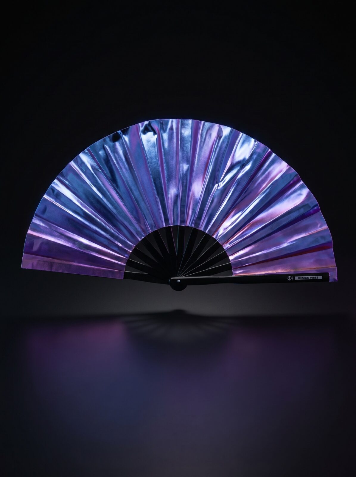 Festival Fan holografisk blå-lilla metallic – Rave accessoire