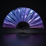 Festival Fan holografisk blå-lilla metallic – Rave accessoire – Visning 1