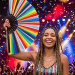 Festival-Fächer Pride Regenbogen-Streifen, CSD & Pride Accessoire, Visning 4
