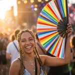Festival-Fächer Pride Regenbogen-Streifen, CSD & Pride Accessoire, Visning 3