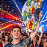 Festival Fan “ZAP BOOM POW” gul comic – Rave & Party – Visning 4
