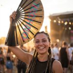 Festival Fan “Techno” Sort Teal-Pink – Techno & Rave – Visning 3