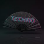 Festival Fan “Techno” Sort Teal-Pink – Techno & Rave – Visning 1
