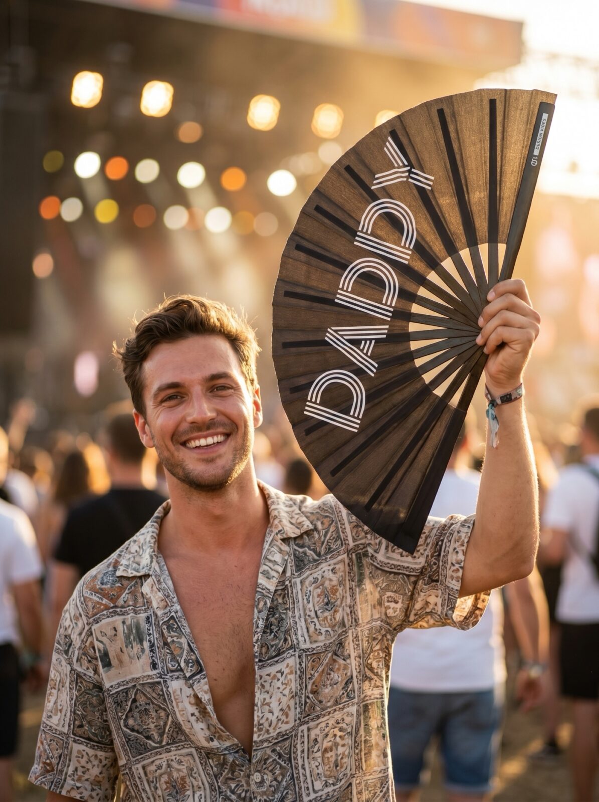 Festival Fan “DADDY” i sort – Rave & Pride accessoire – Visning 3