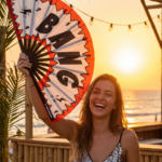 Festival Fan “BANG” comic i rød og hvid – Rave & party accessoire – Visning 5
