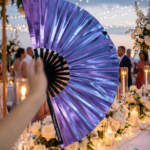Festival Fan holografisk blå-lilla metallic – Rave accessoire – Visning 7