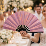 Festival Fan holografisk pink – iriserende Pride accessoire – Visning 6