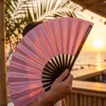 Festival Fan holografisk pink – iriserende Pride accessoire – Visning 7