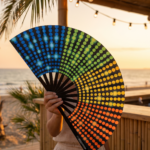 Festival Fan sort med regnbue prikker – Rave & CSD – Visning 6