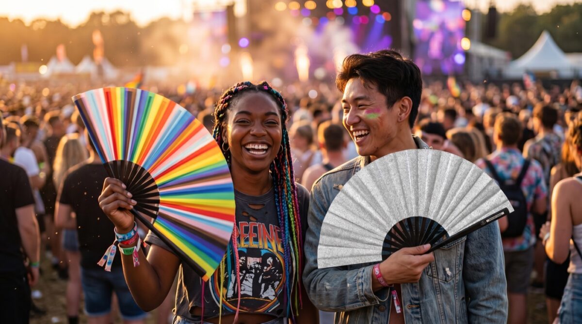 Festivalvifte sølvglimmer – funklende rave- & pride-tilbehør – Visning 6