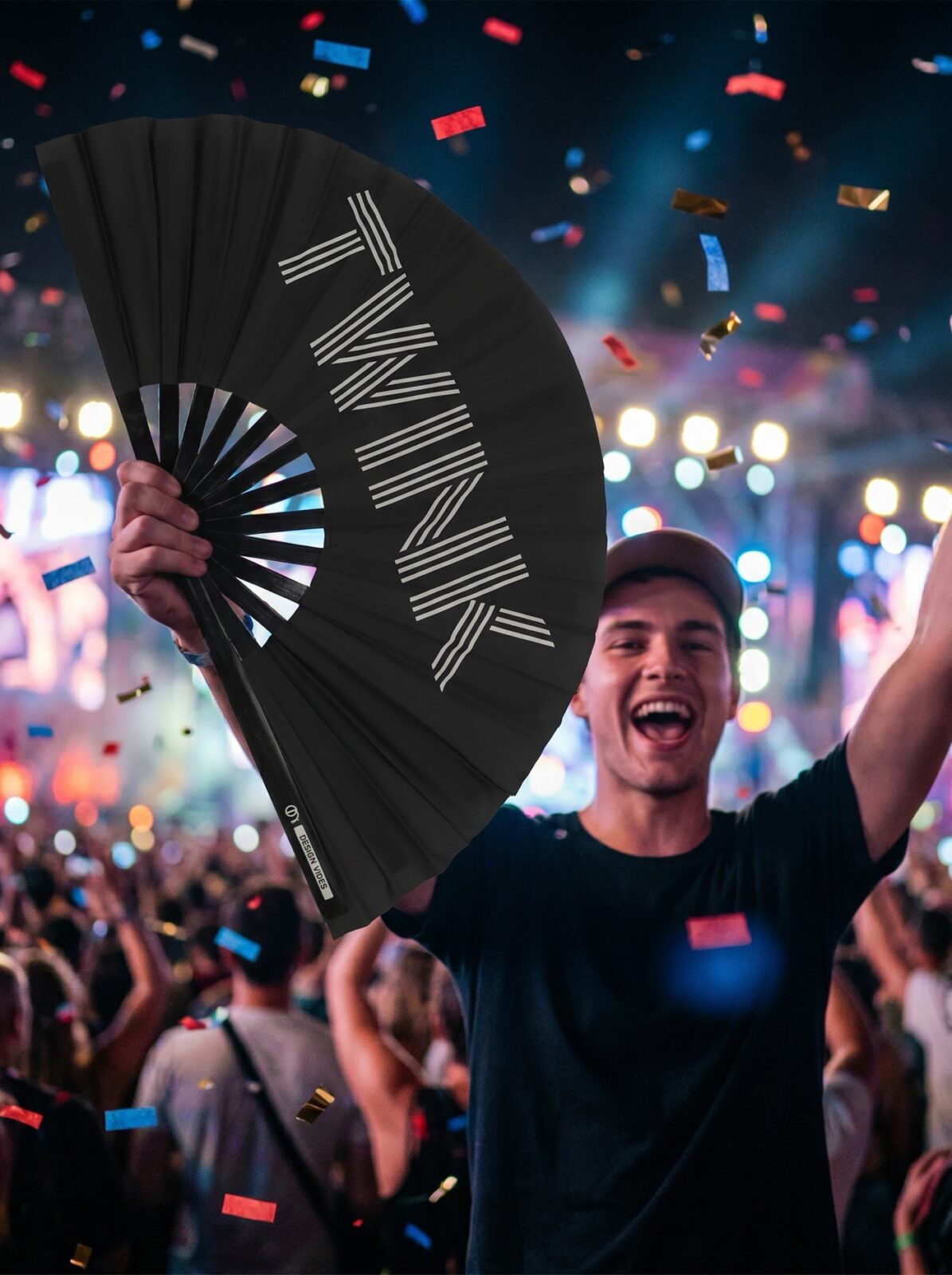 Festival Fan “TWINK” i sort – Rave & Pride statement – Visning 4