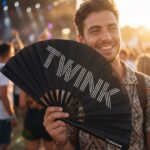 Festival Fan “TWINK” i sort – Rave & Pride statement – Visning 3