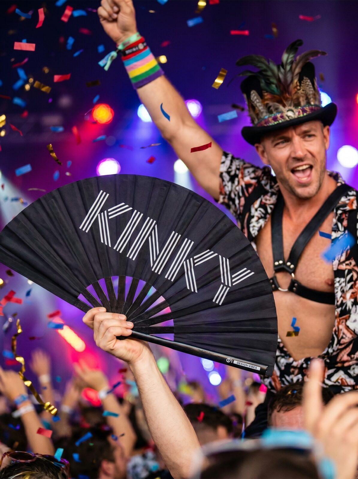 KINKY” festival fan i sort – Rave & Pride statement – Visning 4