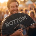 Festival Fan “BOTTOM” i sort – CSD & Rave accessoire – Visning 3
