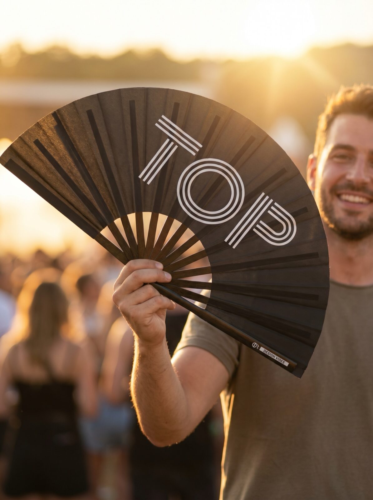 Festival Fan “TOP” i sort – Rave & Pride statement – Visning 3