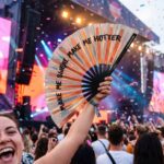 Festival Fan “MAKE ME SWEAT” holografisk rosaguld – Rave – Visning 4