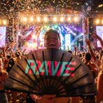 Festival Fan “Rave” sort blågrøn-pink – techno & rave accessoire – Visning 6