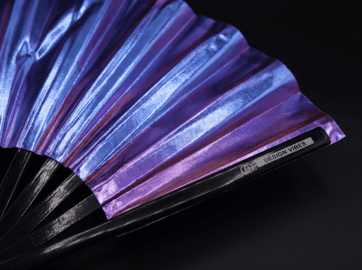 Festival Fan, holografisk blå-lilla metallic, Rave-accessoire, Visning 10