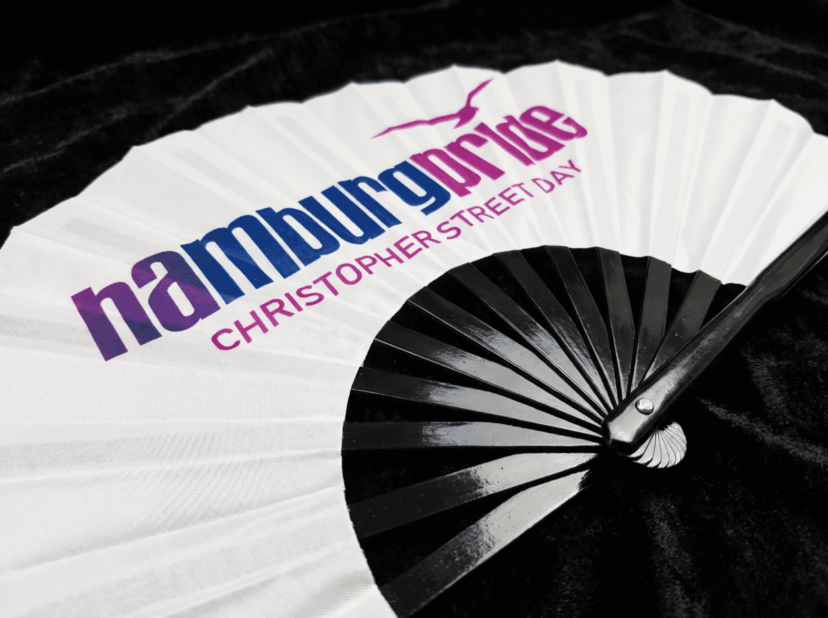 Festival-Fächer Hamburg Pride CSD in Weiß, Logo-Edition, Visning 6