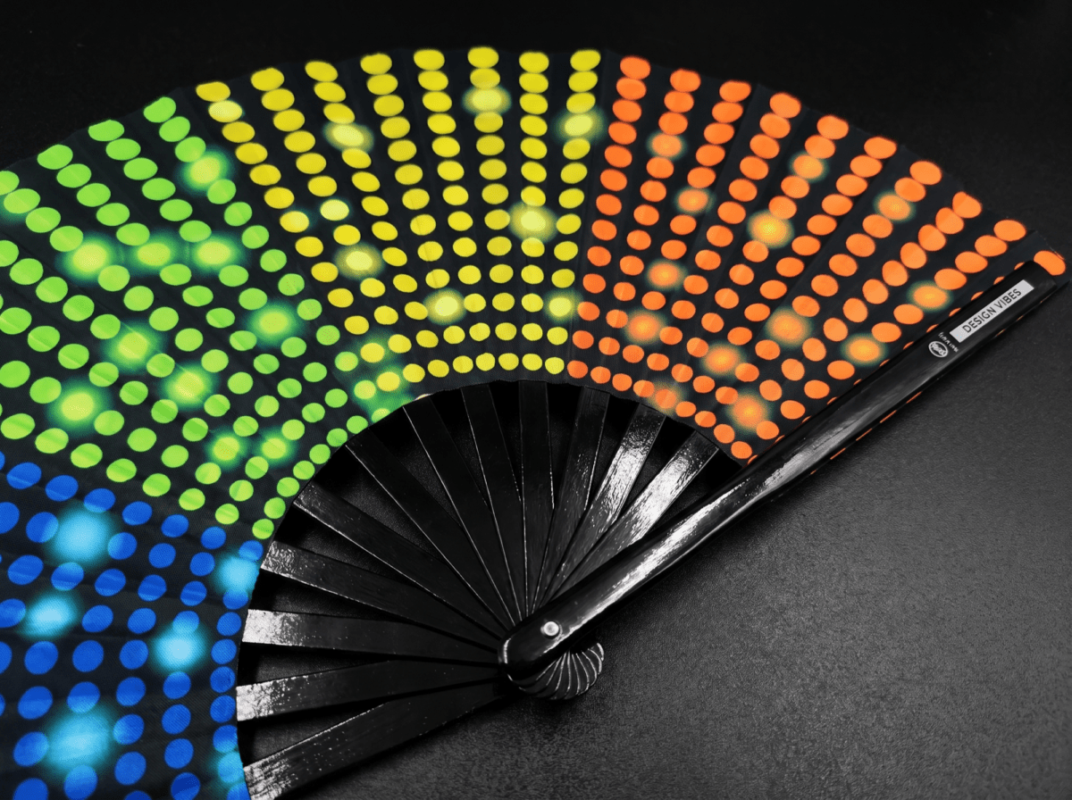 Festival Fans i sort med regnbueprikker, Rave & CSD, Visning 8