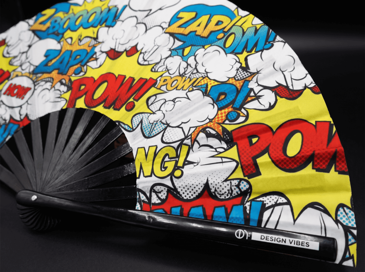 Festival Fan „ZAP BOOM POW” Gul, comic, rave & fest, Visning 8