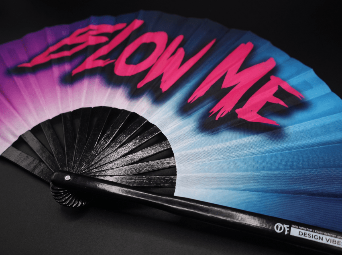 Festival Fan »BLOW ME« i lilla-blå, til Rave og CSD-accessoire, Visning 6