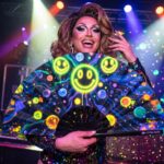 Festival Fan med neon-acid-smileys i sort til Techno og Rave, Visning 5