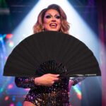 Festival Fans i sort med glimmer, elegant til Rave og CSD, Visning 5