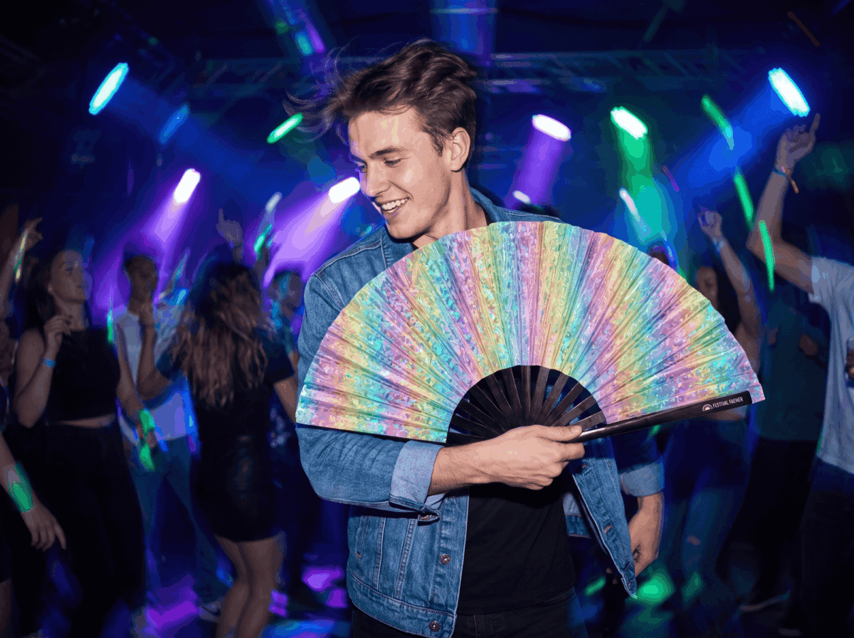 Festival Fans Holo Kristall Pastel til rave og festivaler, Visning 2