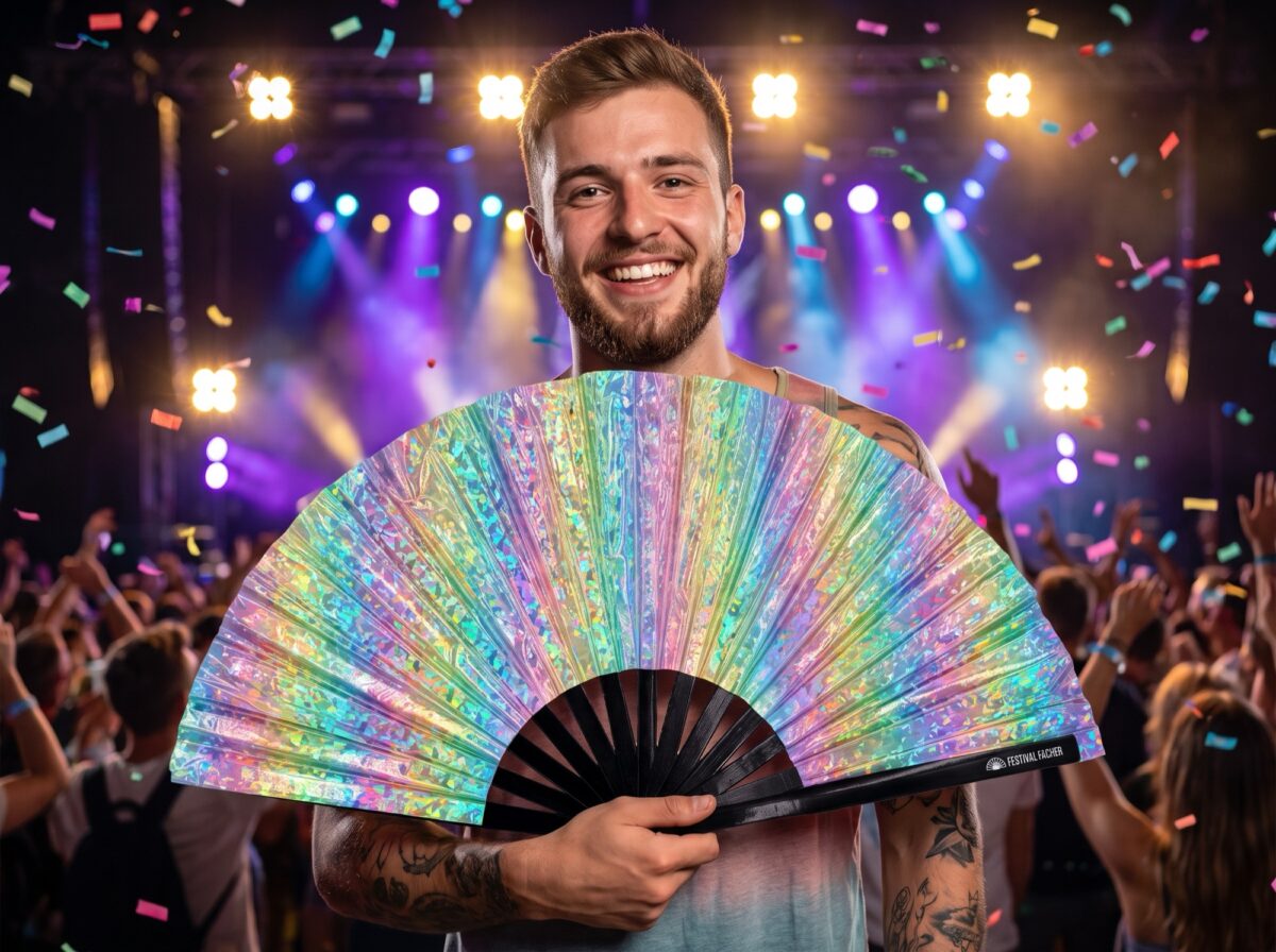 Festival Fans Holo Kristall Pastel til rave og festivaler, Visning 4