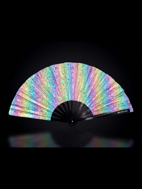 Festival Fans Holo Kristall Pastel til rave og festivaler