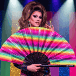 Festival Fans, gennemsigtige med regnbuefarvede striber til CSD & Pride, Visning 5