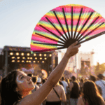 Festival Fans, gennemsigtige med regnbuefarvede striber til CSD & Pride, Visning 3
