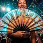 Festival Fan »I only fuck with magic« i holografisk kobber til Rave og festivaler, Visning 4