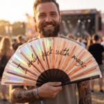 Festival Fan »I only fuck with magic« i holografisk kobber til Rave og festivaler, Visning 3