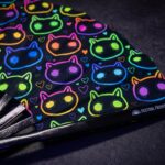Festival Fan med neonkatte i sort til rave og festivaler, Visning 5